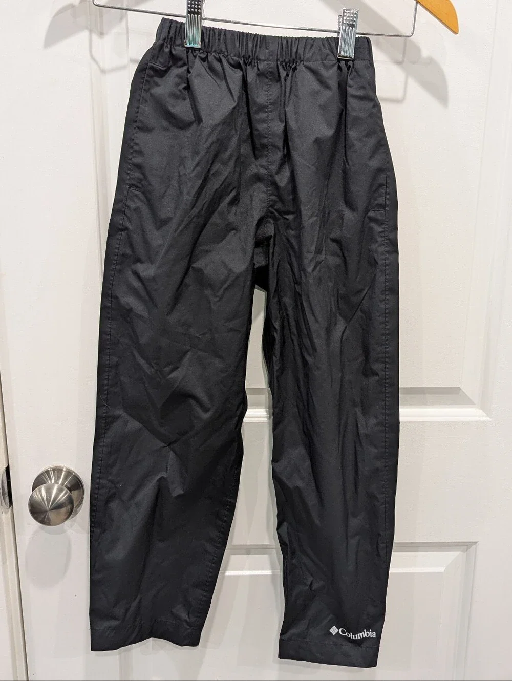 Columbia Kids Black Rain Pants Rainpants Waterproof Omni-tech Boys XS 6 7